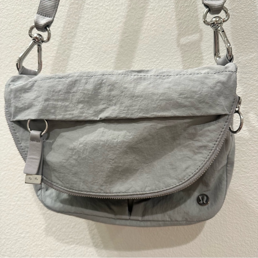 Lululemon Athletica Silver and Gray Crossbody Bag